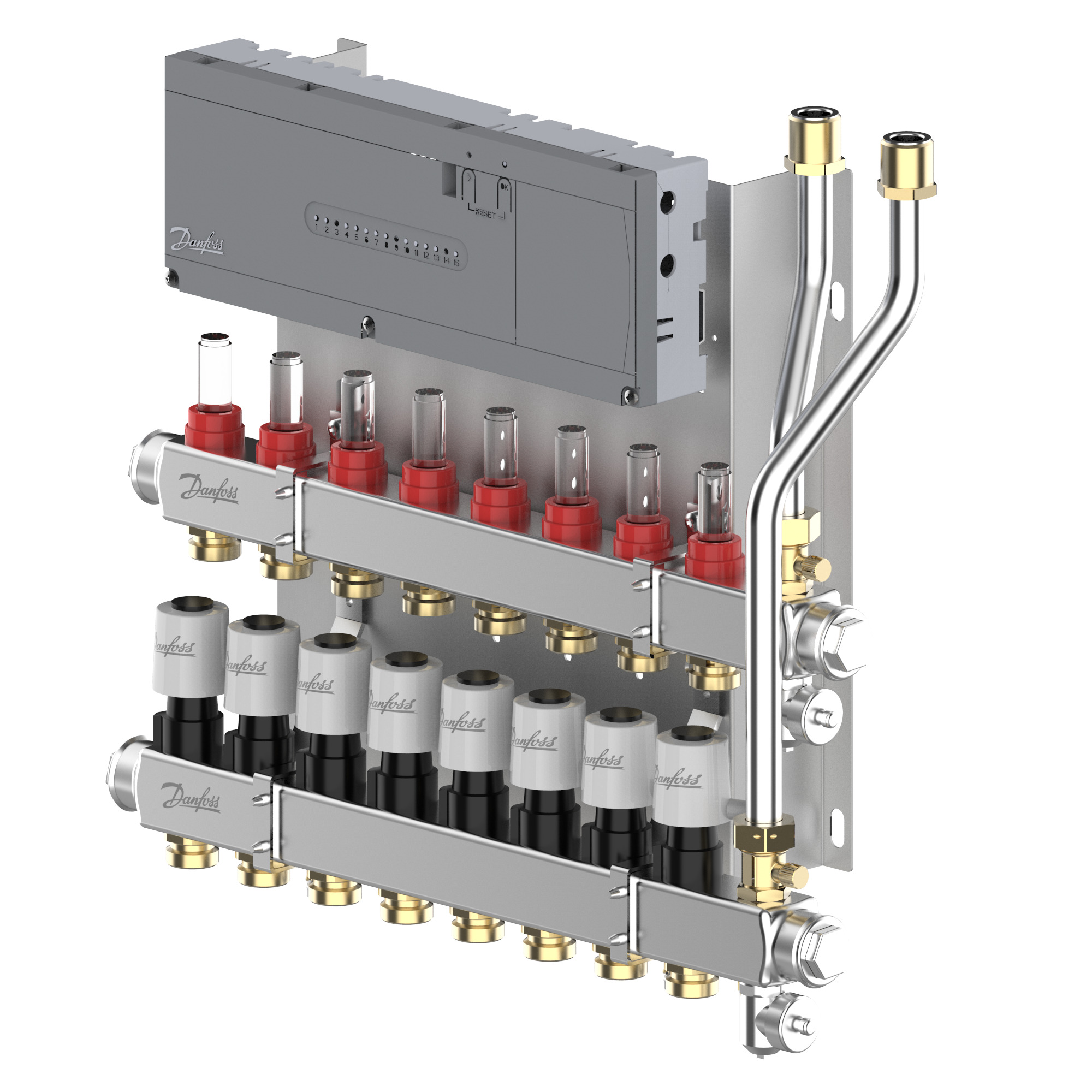 Danfoss Heizkreisverteiler Typ SGCi 8 HK u. Icon2 Hauptregler, TWA-A 230V