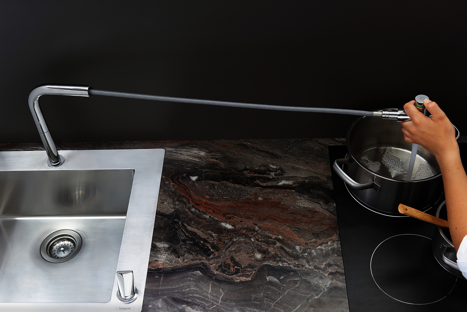 Hansgrohe 2-Loch SPTM 200 Metris Select M71 Ausziehbrause 2jet sBox chrom