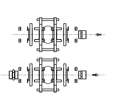 KSB Anschlussset G 2 1/2 x 67, Typ 50 DN 65 / G2 1/2 IG, PN 16, m. Längenbegr.