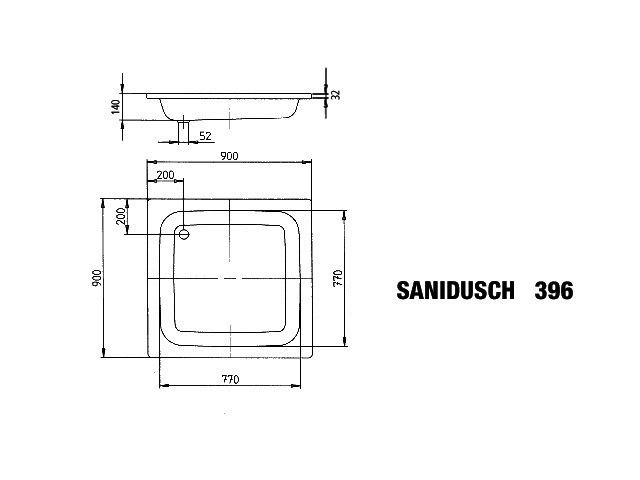 KA DW SANIDUSCH Mod.396,900x900mm, pergamon,Perl-Effekt