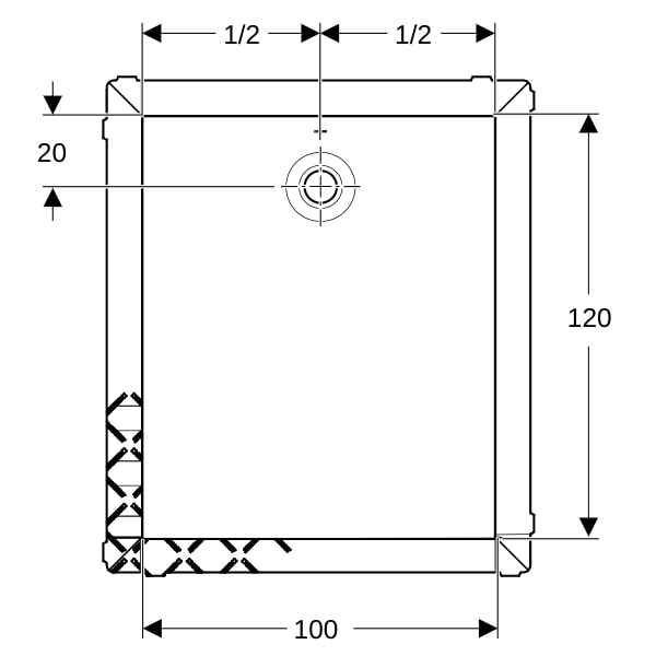 Geberit Olona Duschwanne 120 x 100 cm rechteckig, mit Dichtvlies, weiß matt