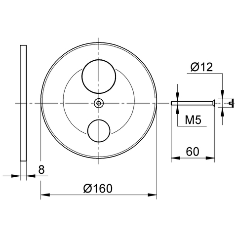 GROHE Wandrosette 440433 für Unterputz-Wannenbatterie MultiFlow chrom