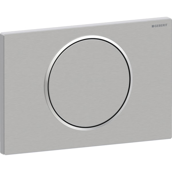 Geberit Sigma10 BetPl., rund, Spül-Stopp Sp. gebürstet, Etc/ poliert
