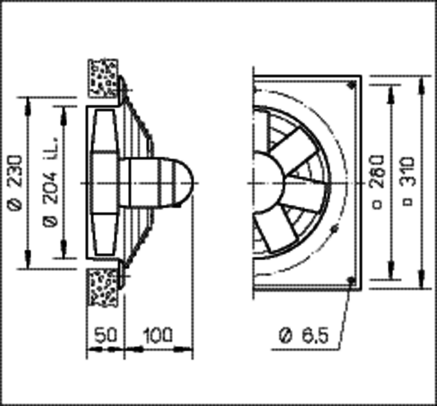 Helios HQW 200/4 Axialventilator 1-PH, mit Gitter