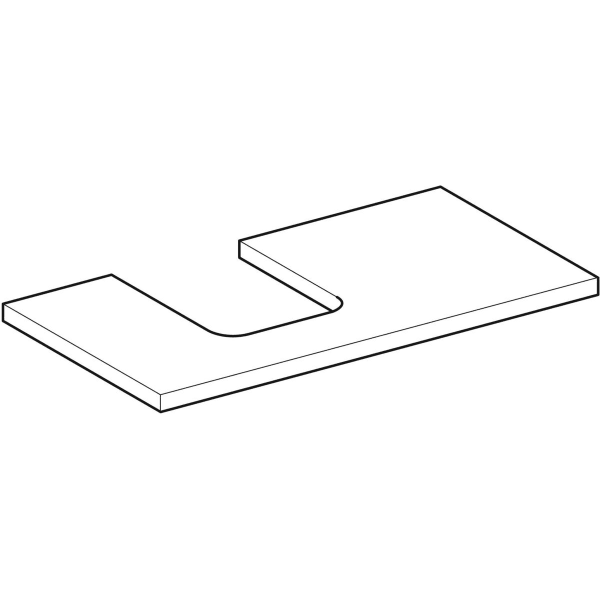 Geberit ONE WT-Pl. Aus li für AWT Schalenform 90x3x47cm, Eiche