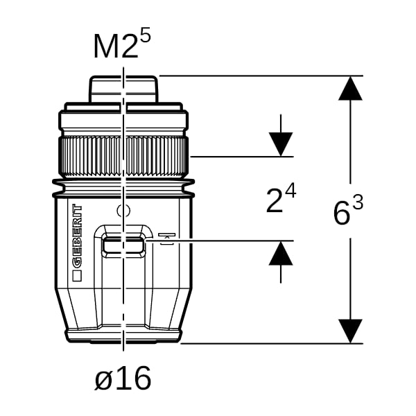 Geberit PushFit Schnellkupplung Ms d16