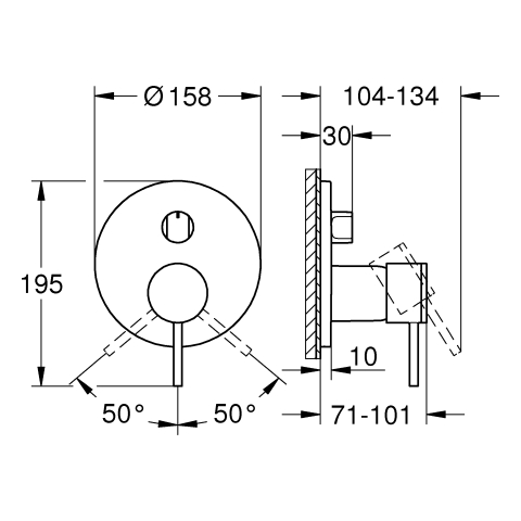 GROHE Einhandbatterie Atrio 24356 FMS für 35604 3-Wege Umst. cool sunrise geb.