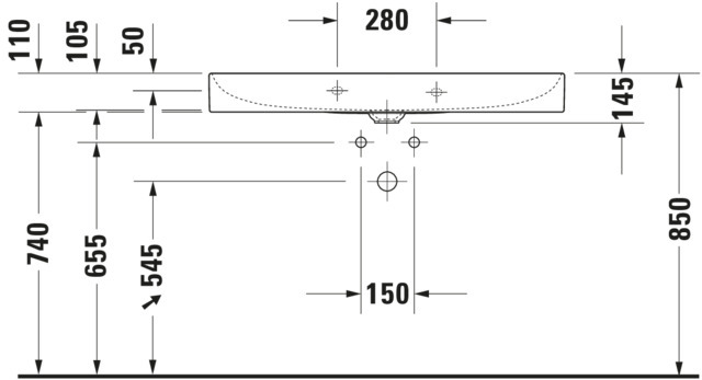 DU Möbel-WT DuraSquare 1000mm o.ÜL, m.HLB, 1 HL mitte, weiß, WG