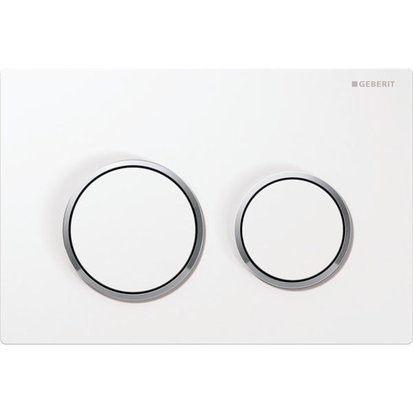 Geberit Omega20 BetPl., für 2-Mengen-Sp. weiß / hochglanz verchromt Geberit Omega20 BetPl., für 2-Mengen-Sp. weiß / hochglanz verchromt