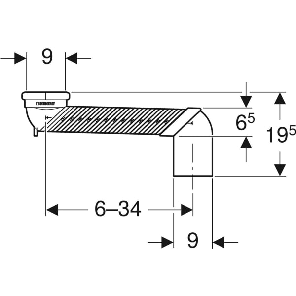 Geberit Set Versprungbogen für Stand-WC