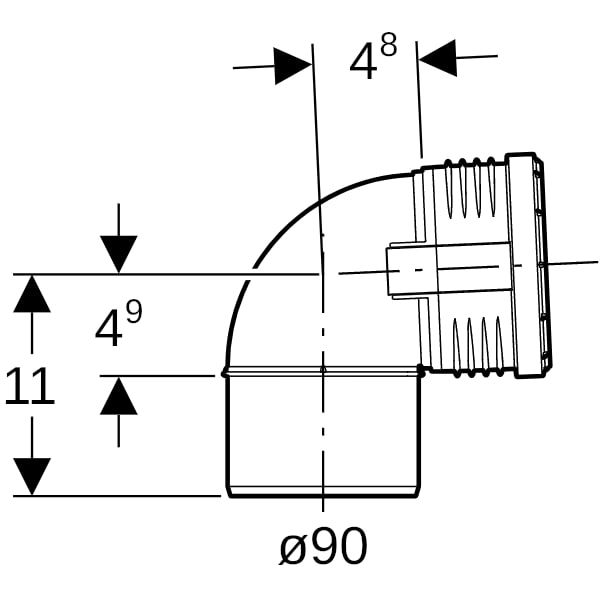Geberit Silent-PP Bogen 87,5Gr d90