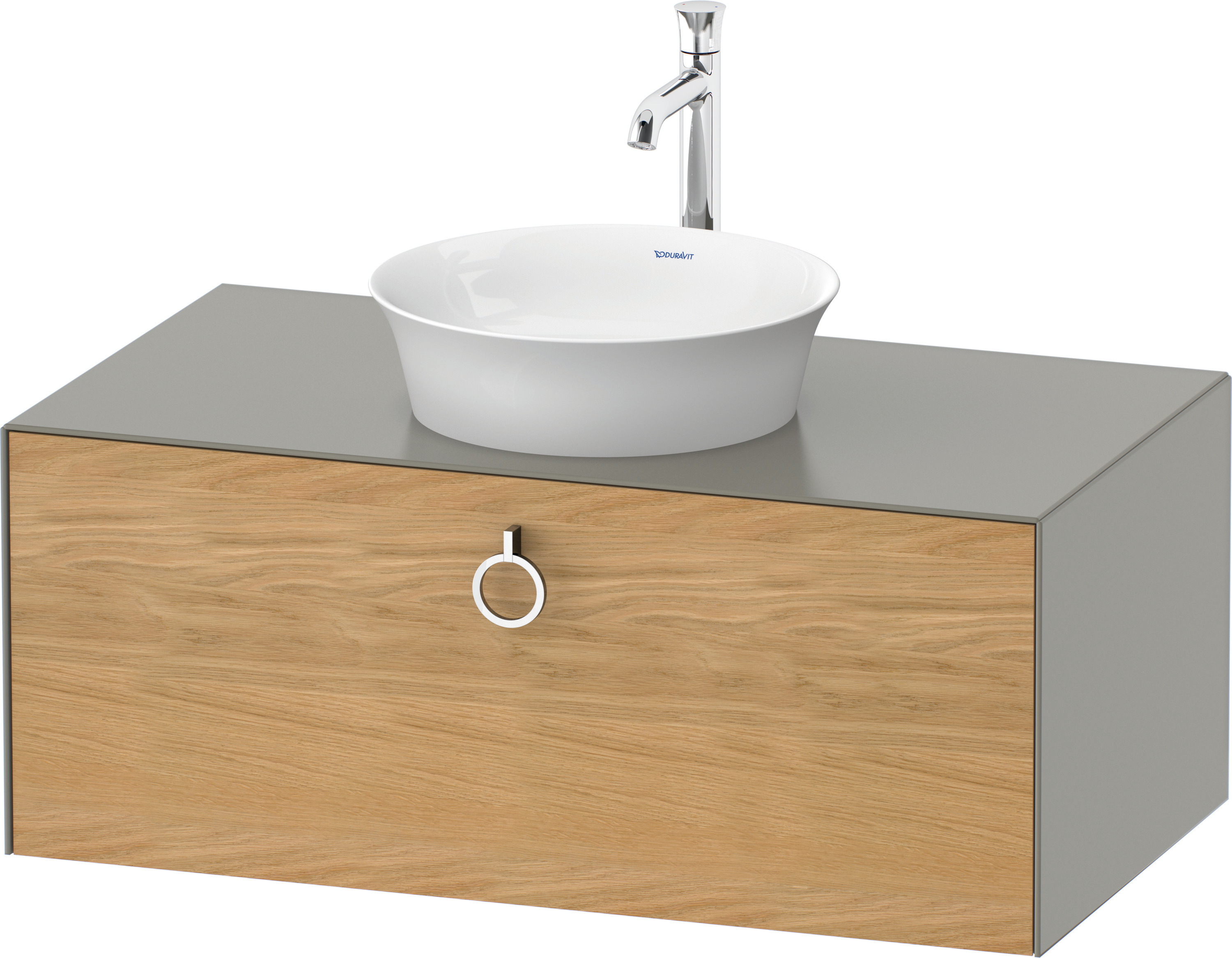 Duravit WTU wandh. White Tulip,1 Ausz.,mit Griff,408x1000x550,Eiche N.M./St.gr.Sdm