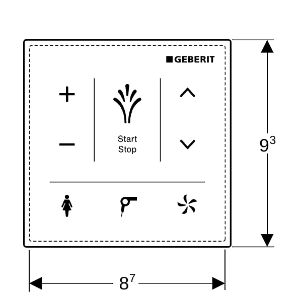 Geberit Wandbedienpanel für Geberit AquaClean schwarz /Glas