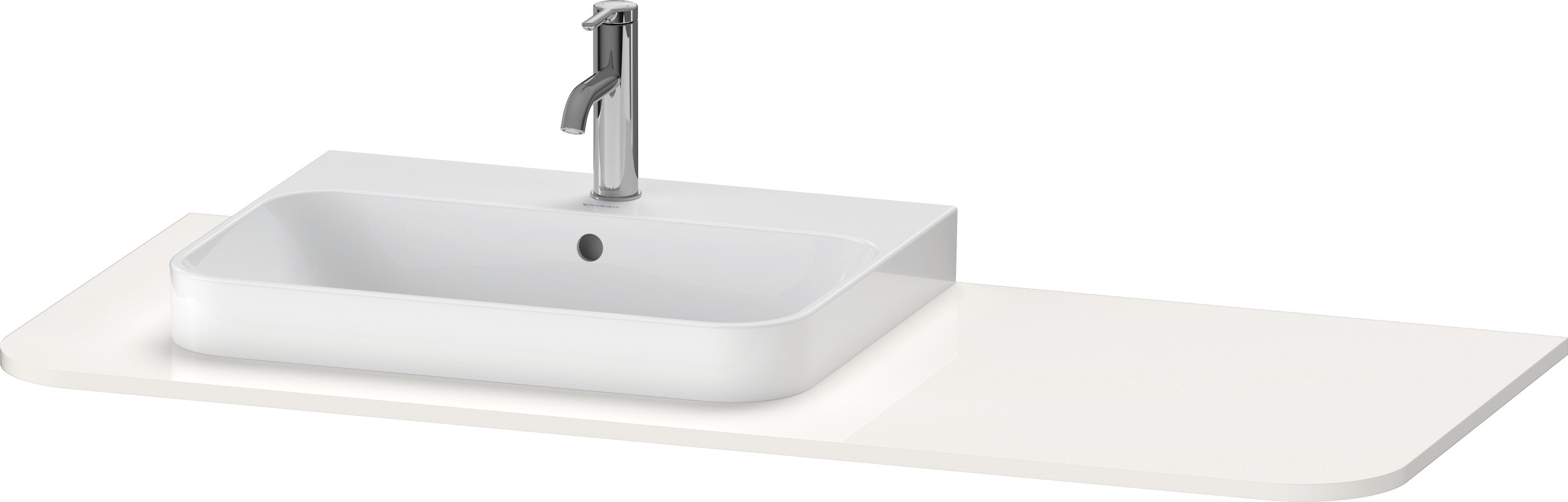 Duravit Konsole m.1Aus.HappyD2+,16x1300x550mm Beckenposition l., Leinen