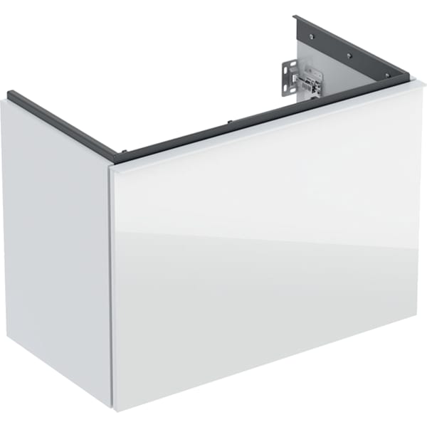 Geberit Acanto US für WT B:75cm, 1 Schubl. 1 i.Schubl., v.Ausl., weiß hgl./Gl. weiß