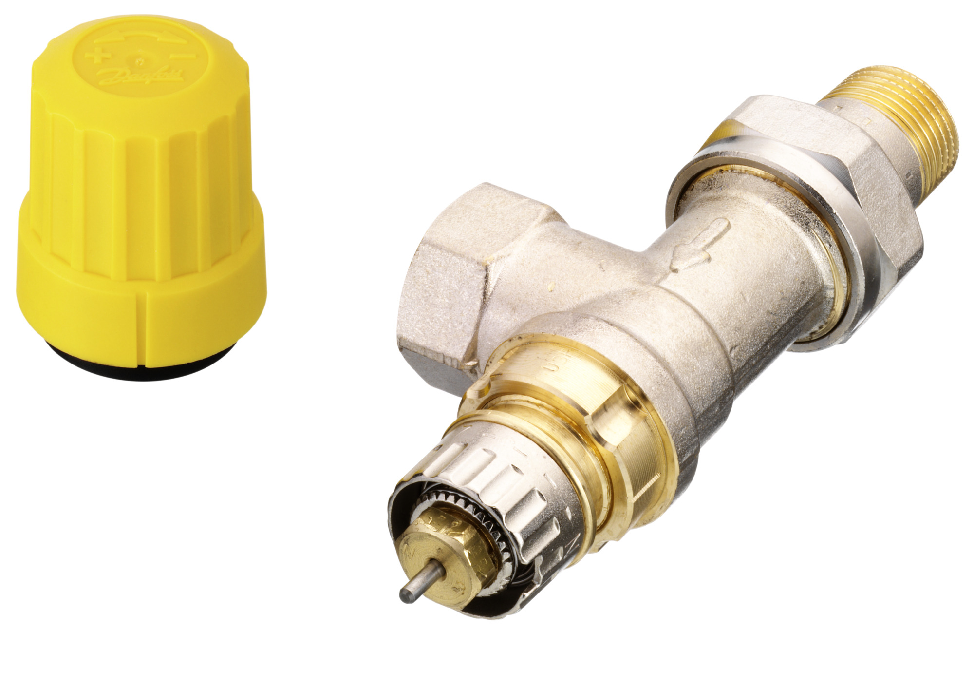 Danfoss Ventilgehäuse RA-UR 10 R 3/8, UK (Axial), matt vernickelt