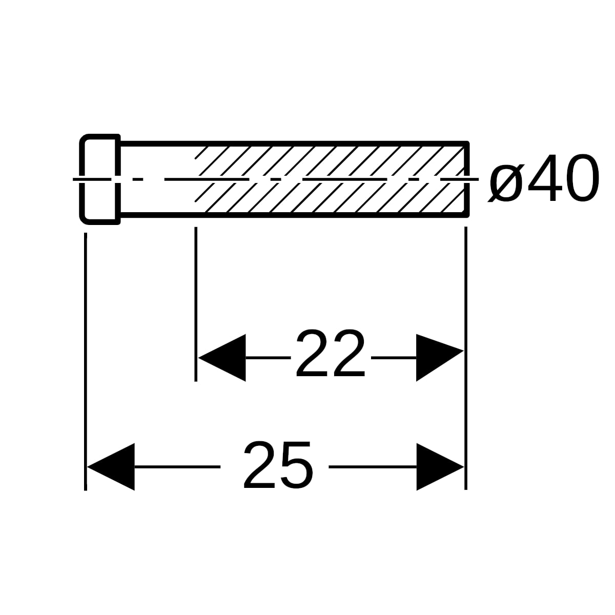 Geberit Anschlussstutzen mit Quetschverschraubung d40 L:25cm