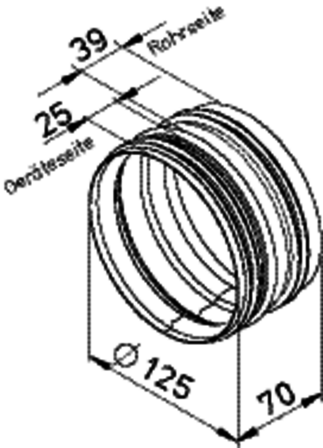HELIOS Rohrverbinder kurz m Dichtung RVBD-K 125