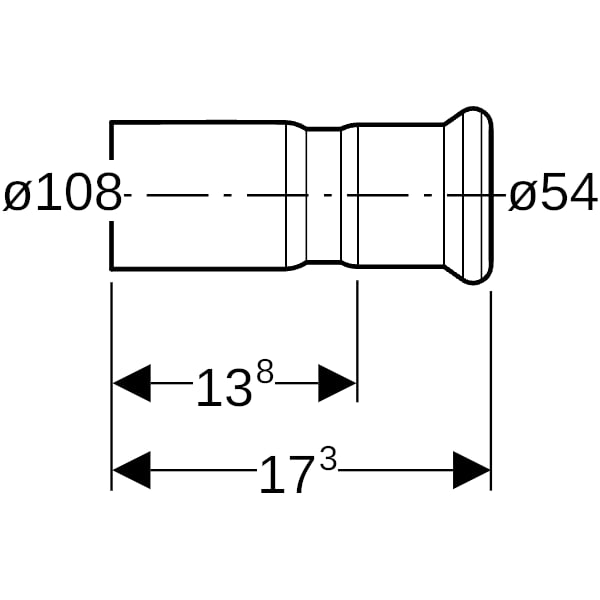 Geberit Mapress Kupfer Reduktion mit Einschubende d108-54