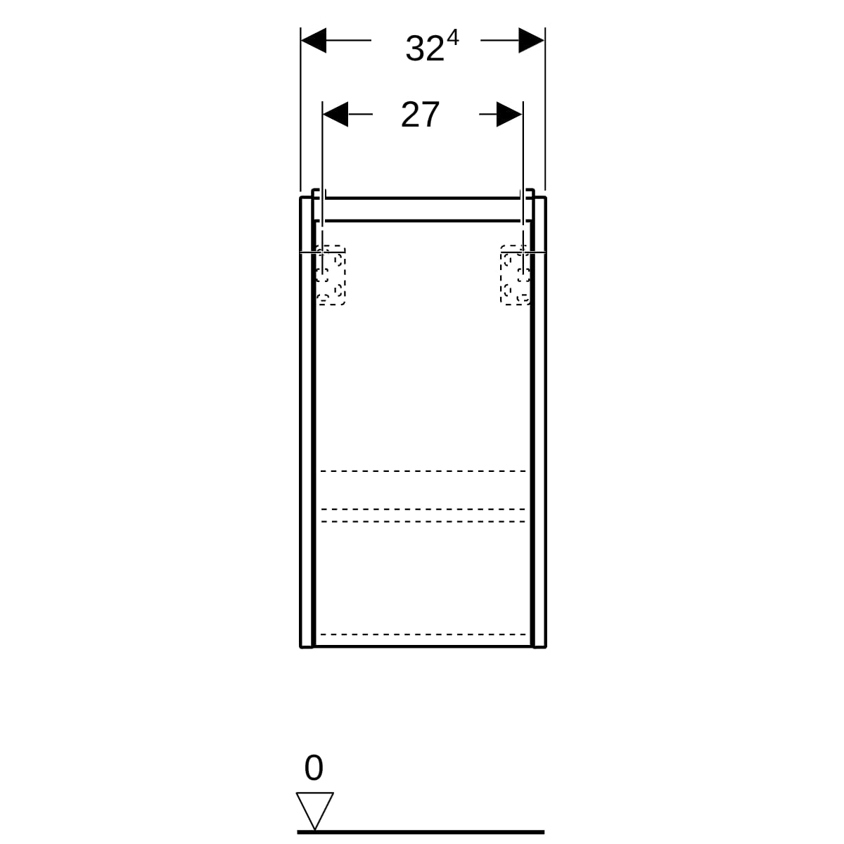 Geberit Renova Plan US für HWB, mit 1 Tür 32,4x60,6x23cm, weiß/l. seidenglanz
