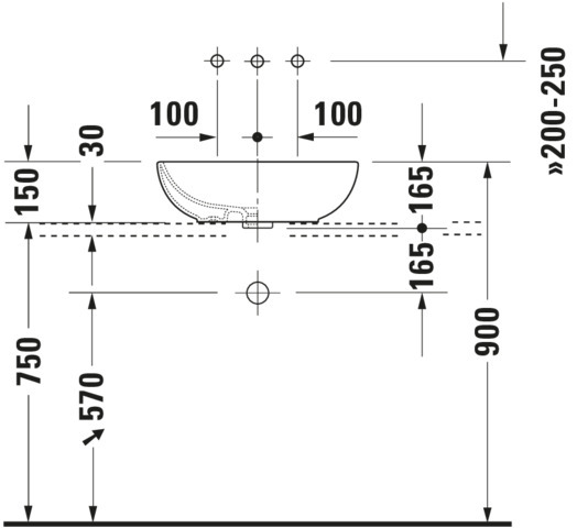 Duravit Aufsatzbecken 2nd floor Foster 495 mm mit ÜL ohne HLB, weiß WonderGliss