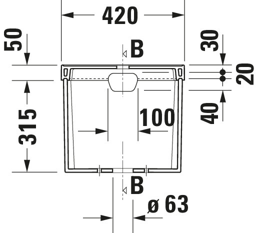 Duravit Spülkasten 1930, mit DF-IG chrom Anschluss unten links, weiß WonderGliss