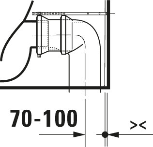Duravit Qatego Stand-WC TS f. Kombination Rimless,Abg. Vario, Weiß HG, HG