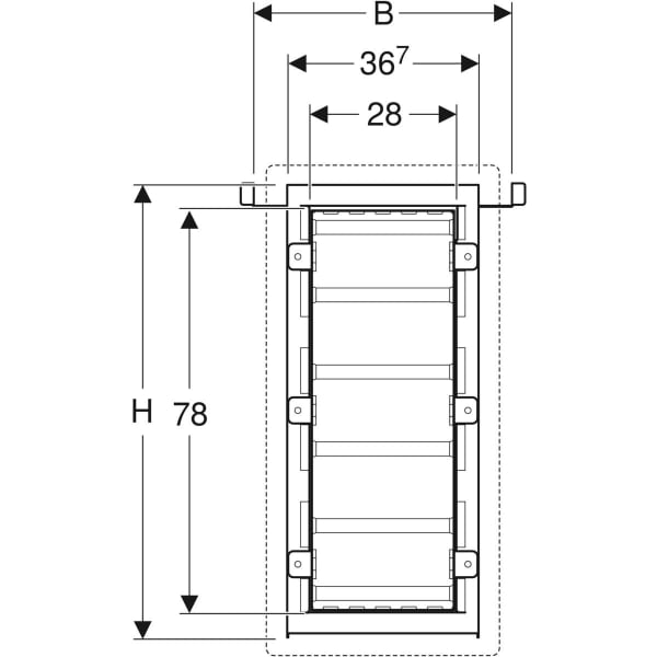 Geberit Duofix Element für Nischenablagebox mit Einlegeböden