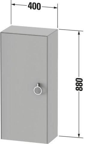 Duravit Halbhochschrank White Tulip,m.Griff TA l.,880x400x240,Eiche N.M./Graph.HGL