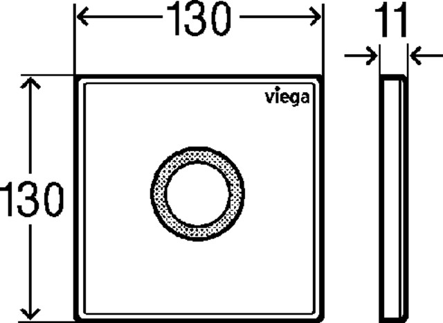 Viega Urinal Betätigungsplatte VfP 12 8635.2 in Edelstahl gebürstet