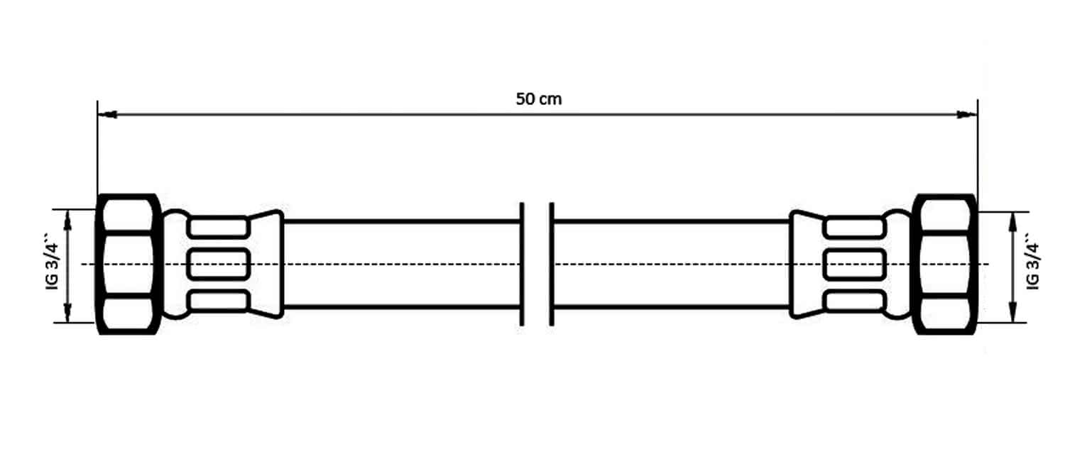 NEOPERL NEOFLEX Panzerschlauch DN13 IG x IG, 3/4" x 3/4" 50 cm