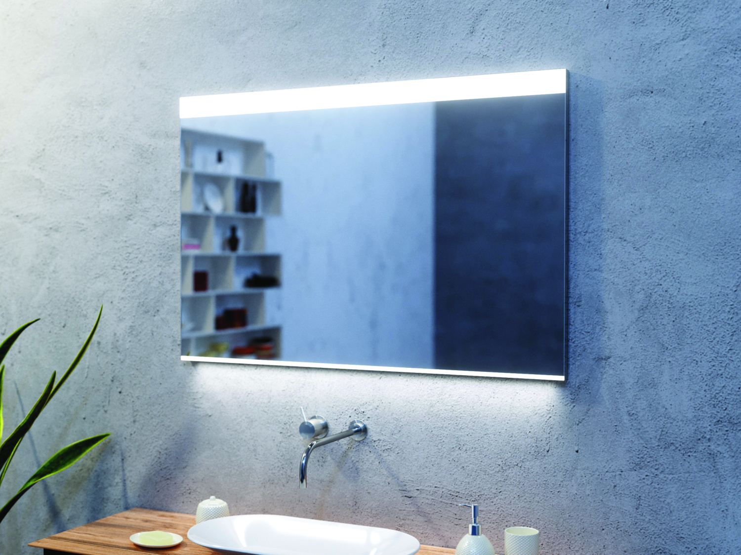 AS Brillant LED-Leuchtspiegel Breite 100 x Höhe 70 cm