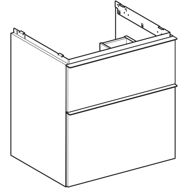 Geberit iCon Unterschrank für WT, 2 Schubl. 59,2x61,5x47,6cm, weiß matt