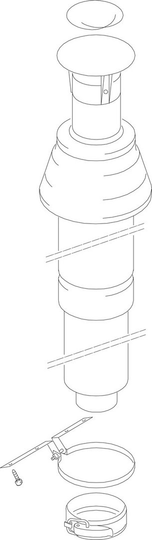 BOSCH Ersatzteil TTNR: 7736700084 Dachdurchführung DN80/125 DO konz sw