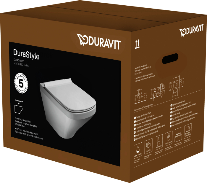 DU WWC-Set DuraStyle, Tiefsp. Durafix weiß, inkl.WC-Sitz m.Absenkautomatik