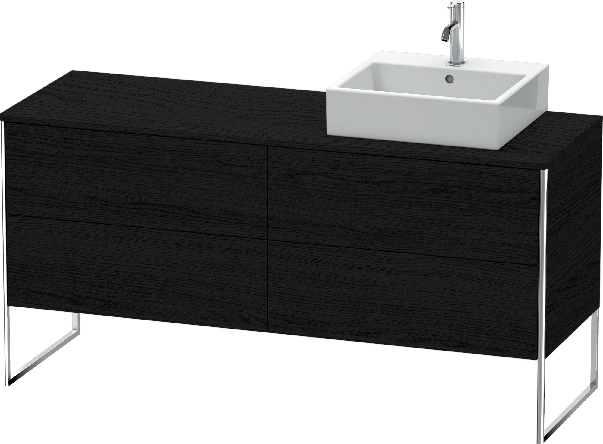 Duravit WTU XSquare 778x1600x548,bodenstehend Eiche Schwarz, TA r., 4 Schubk.