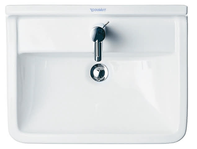 DU Waschtisch Starck 3 550 mm mit ÜL, mit HLB, 1 HL, weiß