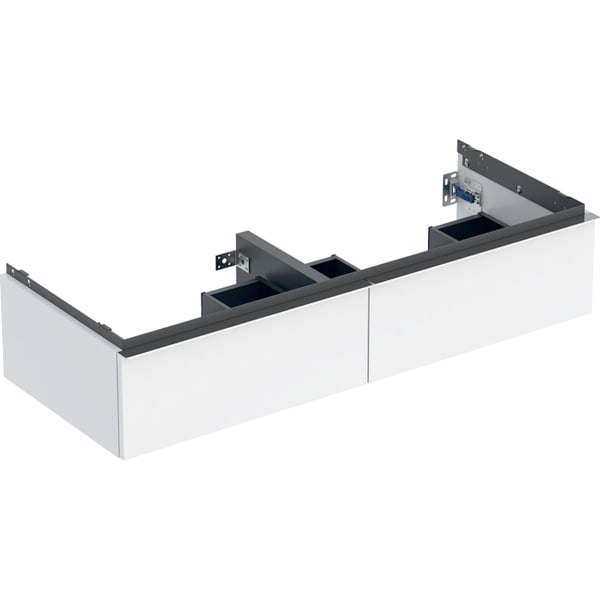 Geberit iCon Unterschrank für DWT, 2 Schubl. 118,4x24,7x47,6cm, weiß hgl/Gr. chrom