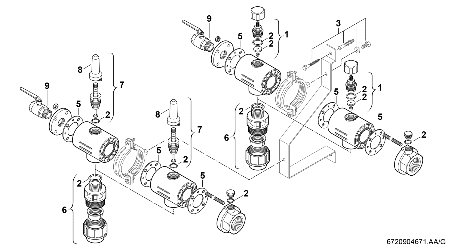 BOSCH Zubehör Solewärmepumpen Nr. 1140 Erweiterungsset Soleverteiler DN 25