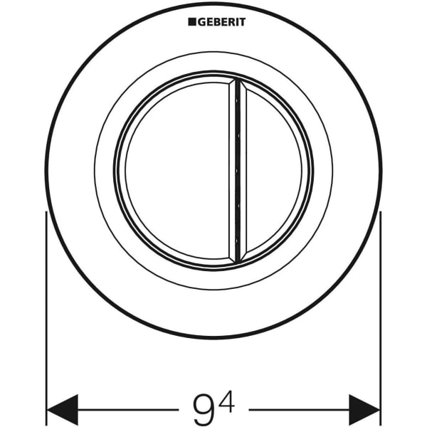 Geberit Typ 01 Fernbetätigung, pneumatisch 2-Mengen-Sp.,UP-Drücker, vorragend, weiß