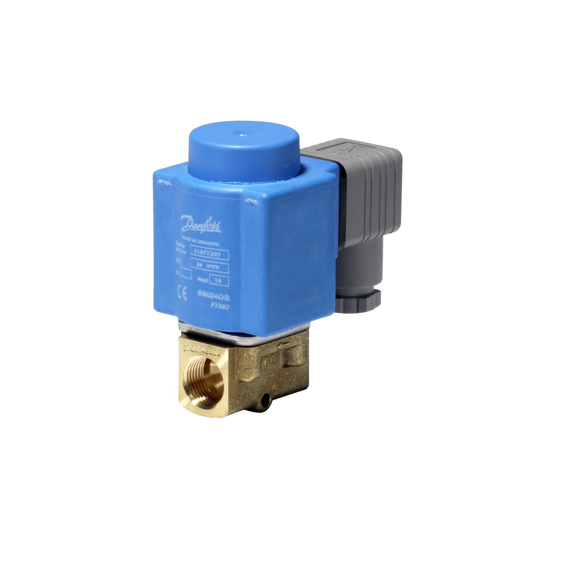 Danfoss Magnetventil, EV210B, NC, Kv 0,55 m3/h, G3/8, FKM, 24V DC