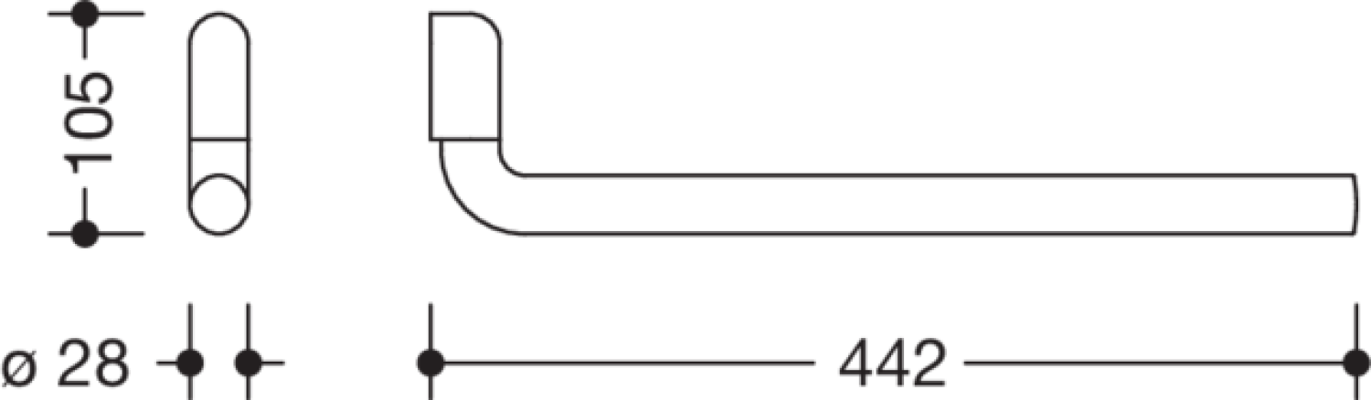 HEWI Handtuchhalter Ser 477, einarmig reinweiß