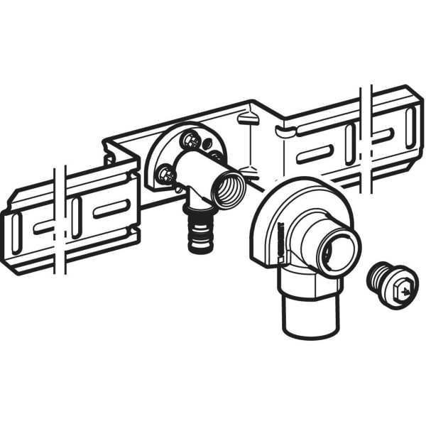 Geberit Mepla Anschlusswinkel 90Gr vormont. einfach Rg d16-Rp1/2