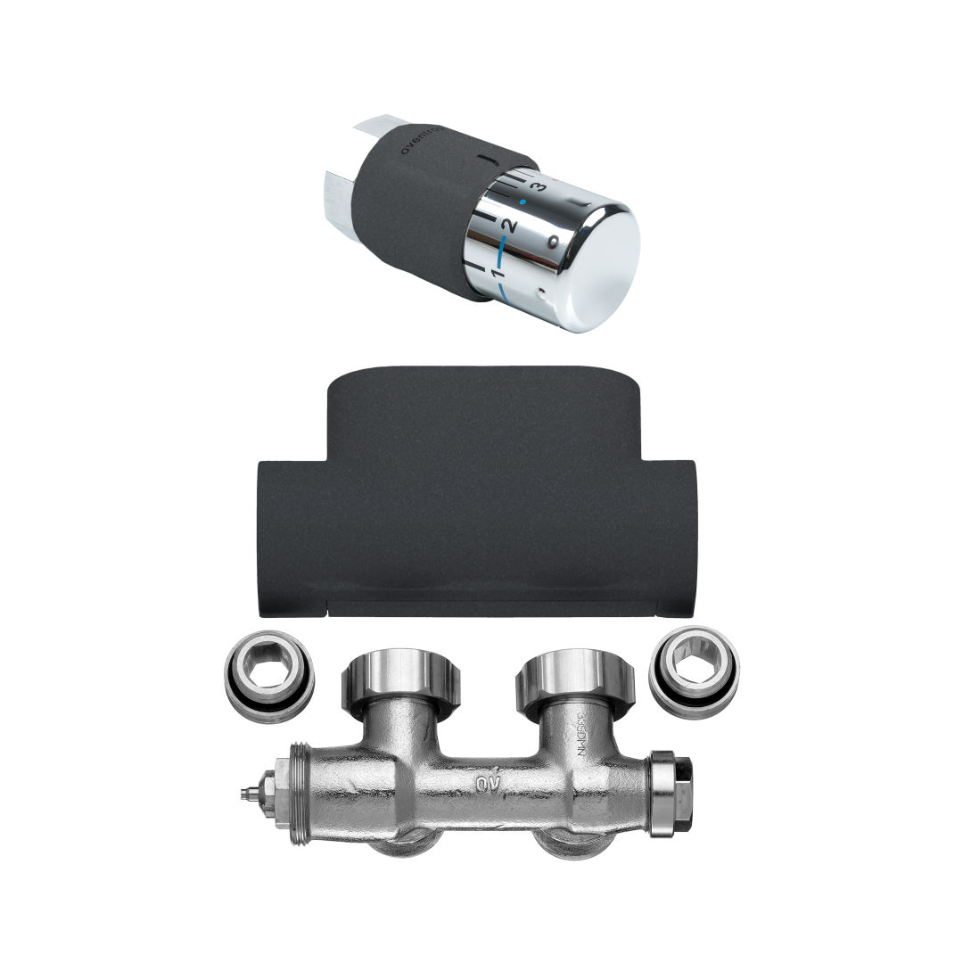 Ventilhahnblock-Kombiset Eckform in Anthracite Grey