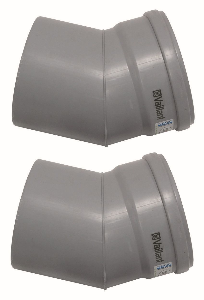 Vaillant Bogen 30 Grad (2 St.) für starre Abgasleitung DN 130, PP Vaillant Bogen 30 Grad (2 St.) für starre Abgasleitung DN 130, PP