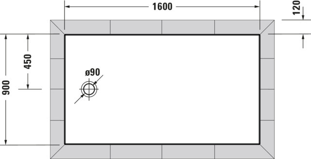 DU Tempano Duschwanne 1600x900x50mm Weiß