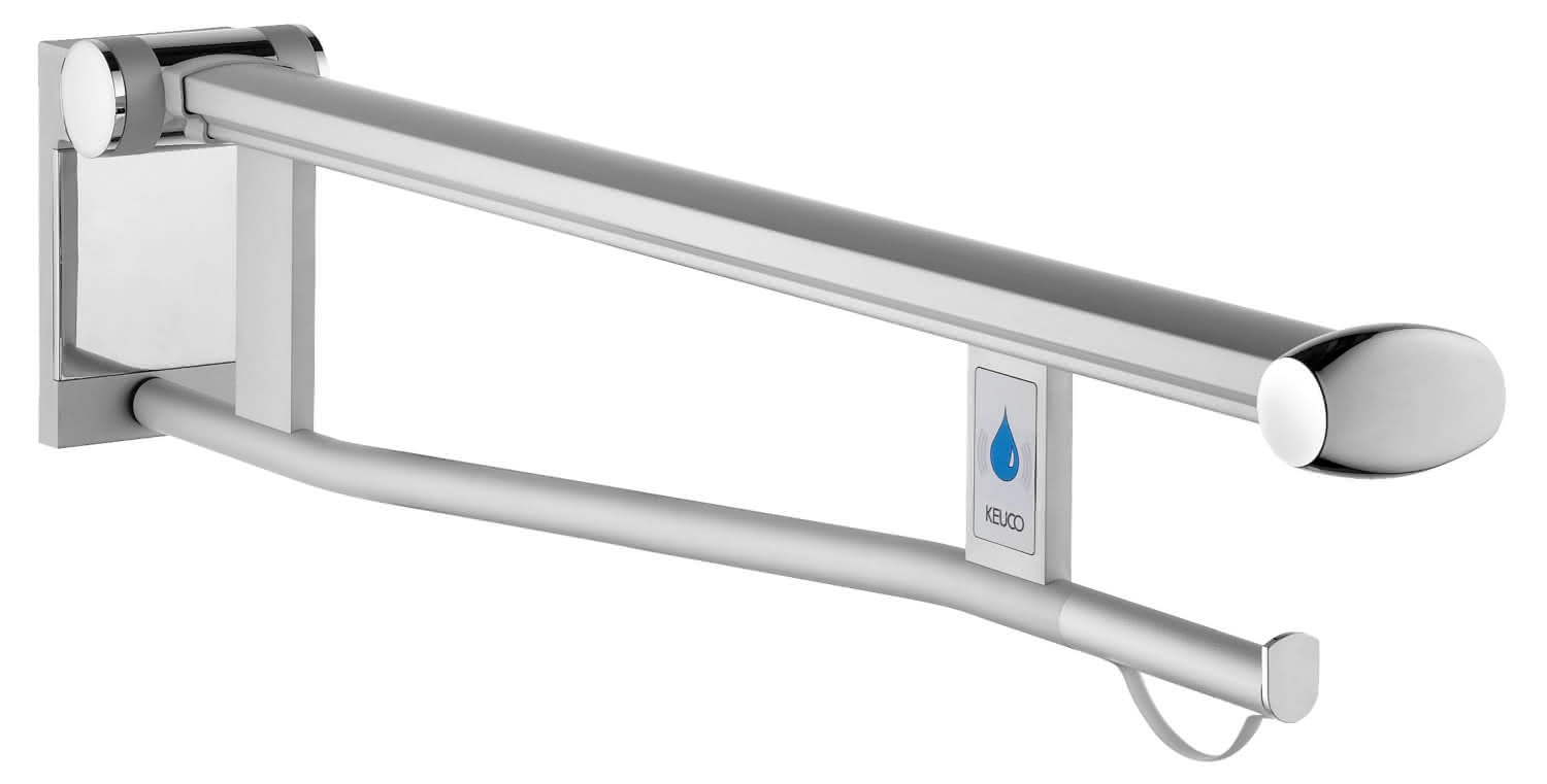 KEUCO SK-Griff WC Plan Care 34903, li mit Funk-Ausl.,sil-elox/weiß, 700 mm