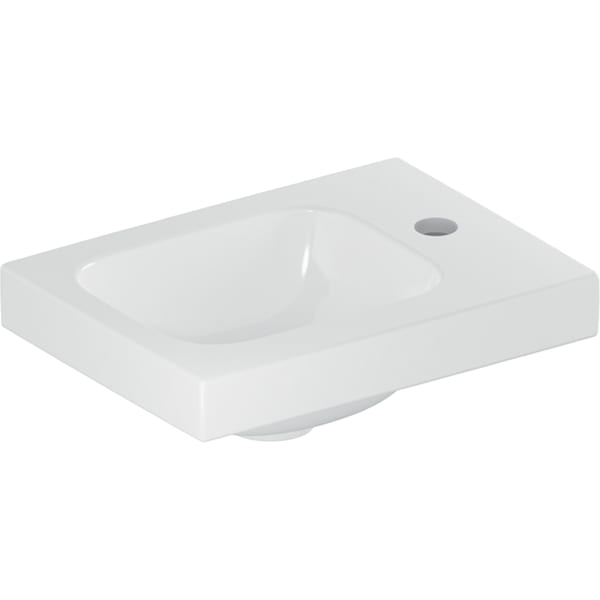 Geberit iCon Light Handwaschbecken 38x28cm m. Hahnloch re, ohne Überlauf, weiß