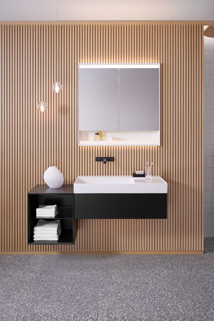 Geberit ONE Abdeck. f. Seitenschrank/-Element 45x0,4x46,5cm, Marmoroptik schwarz matt