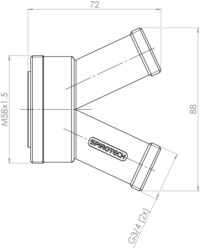 Spirotech Zubehör Spüladapter - bis 1" IG für SpiroVent RV2 u. SpiroTrap MB3